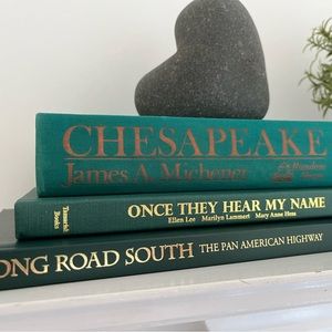 Stack of 3 GREEN BOOKS Bundle for Home Decor, Decorating, Staging, Photo Props